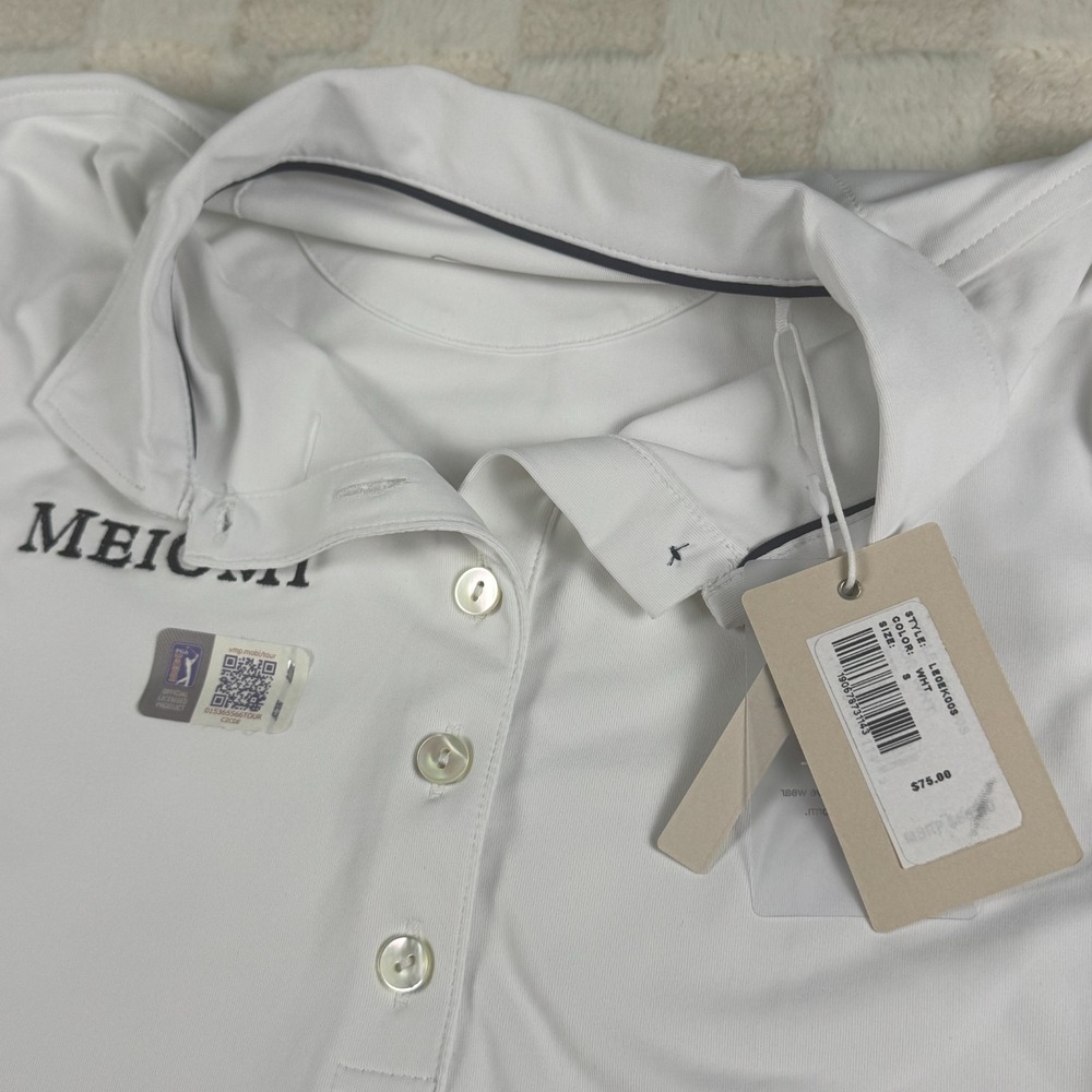 Peter Millar Women's PGA Tour Polo Size S White Meiomi Wine Official NWT - Picture 5 of 12